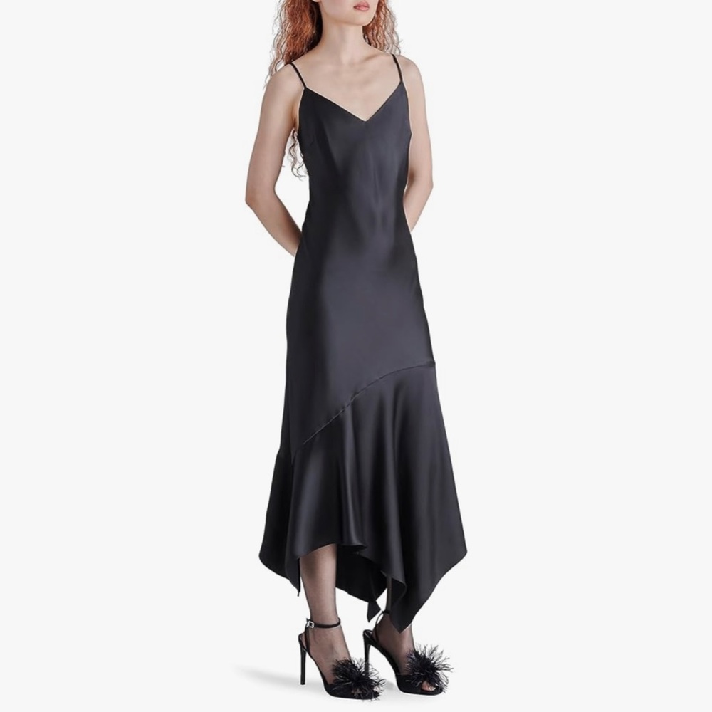 Steve Madden Elegant Black Satin Dress